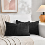 Fancy Homi 2 Packs Black Long Lumbar Decorative Throw Pillow Covers 16x24 Inch - Image 5
