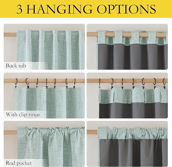 NICETOWN Full Blackout Linen Curtains - Image 6