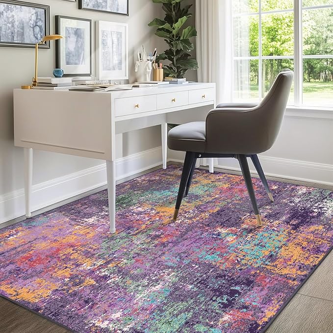 RELEANY Washable 9'x12' Abstract Area Rug - Image 8