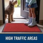 OLANLY Front Door Mat 47x23, Waterproof Heavy-Duty Indoor Outdoor Doormat | Red - Image 7