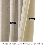MIULEE 100% Blackout Linen Curtains 42 x 84 Inch Cobblestone 2 Panels | Thermal - Image 6