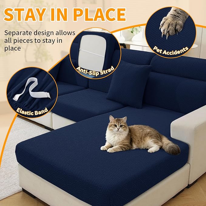 XINEAGE Couch Cushion Covers, Loveseat Sofa Seat Slipcovers - Image 5