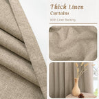 54 Inch Long Linen Full Blackout Window Curtains - Image 8