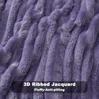 NEWCOSPLAY Fleece Ribbed Cozy Queen Blanket - Image 5