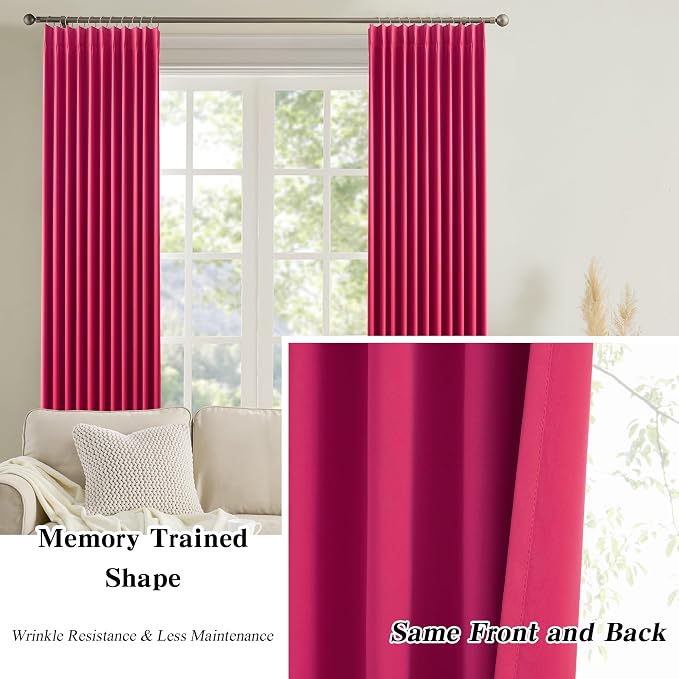 Pinch Pleated Curtains 108 Inches Long, Energy Saving Window Treatment Privacy - Image 6