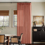 Extra Long Terracotta Pleated Linen Curtains 120 Inches Long Firebrick | Light - Image 8