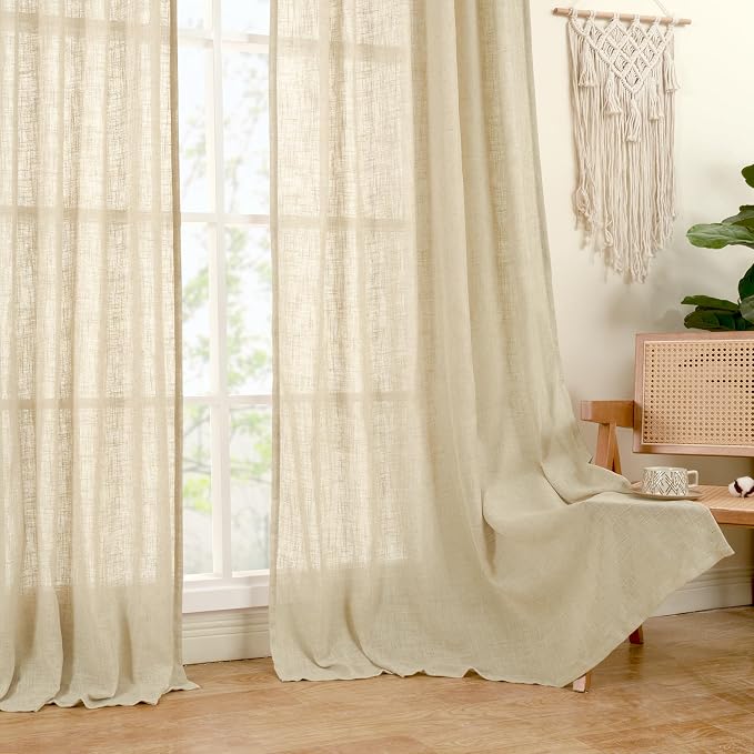 Light Filtering Linen Curtains 84 inches Long - Image 9