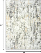 8x10 Area Rugs for Living Room: Washable Abstract Grey Brown Badroom Carpet | - Image 2