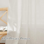 RYB HOME Light Filtering Linen Sheer Curtains 72 inch Long - Image 5