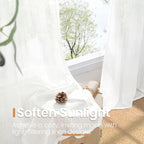 BGment White Linen Curtains 90 Inches Long - Image 4