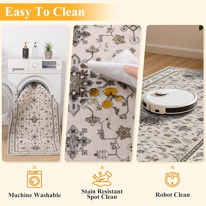 HEBE Indoor Door Mat 2'x3', Washable Welcome Mat - Image 4