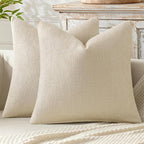 MIULEE Decorative Couch Throw Pillow Covers 16x16 Inch Neutral Cream 2 Pack | by MIULEE