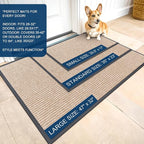 OLANLY 2-Pack Front Door Mats 71x47, Waterproof Heavy-Duty Doormats | Beige - Image 2