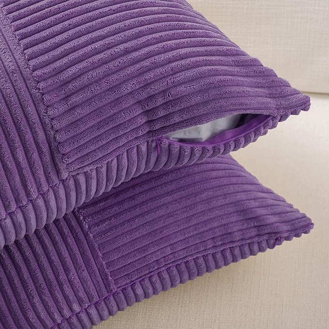 Fancy Homi 2 Packs Purple Decorative Throw Pillow Covers 16x16 Inch - Image 4