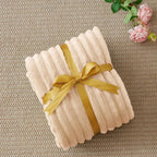 BEDELITE Striped Fleece Throw Blanket, Blush Sand, Soft Cozy, Lightweight Warm - Image 6
