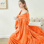 BEDELITE Fleece Blanket Soft Fall Twin Size Blanket Orange 60"x80" | Ultra Soft - Image 4