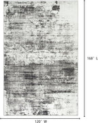 10x14 Area Rugs for Living Room: Washable Abstract Black Grey Carpet | Non-slip - Image 2