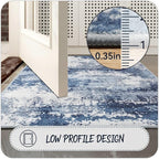 2x5 Blue Rug Runners for Hallways Kitchen Non Slip Washable Entryway Runner Rugs - Image 5