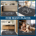OLANLY Dog Door Mat for Muddy Paws 54x32, Paw Print Design Chenille Mud Mat | - Image 8