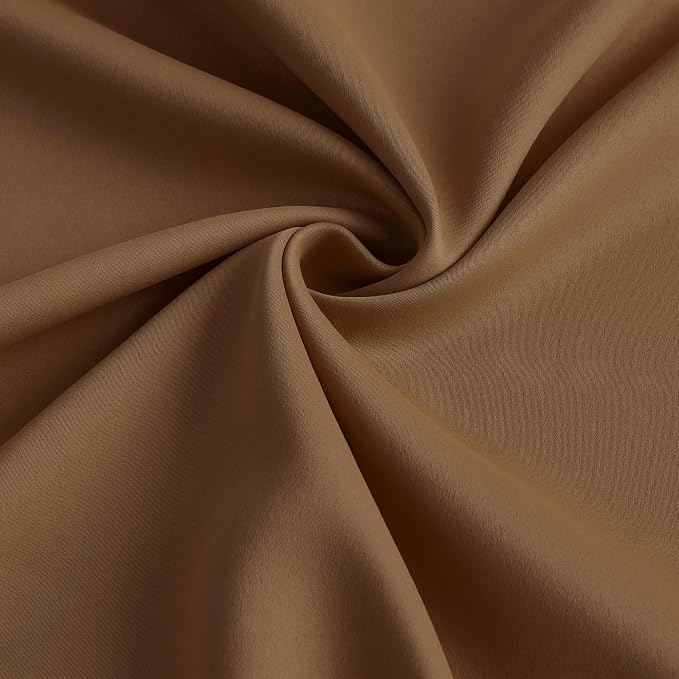 Cappuccino Brown Mocha Curtains 40x102 Inches Long 2 Panels Set, Pinch Pleated - Image 7