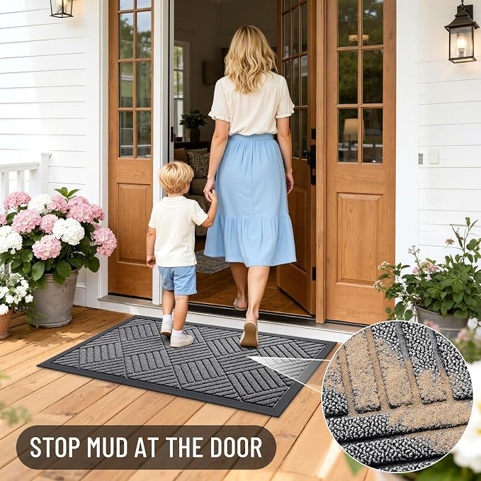 OLANLY Front Door Mat Outside Entrance 71x47, Waterproof Heavy-Duty Doormat | - Image 7