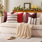 MIULEE Decorative Couch Throw Pillow Covers 20x20 Inch Burgundy Red 2 Pack | - Image 5
