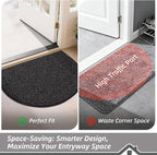 BEQHAUSE Dirt Trapper Door Mat 24" x 36" Half Circle Non Slip Rugs, Absorbent - Image 6