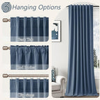 100% Blackout Curtains 90 Inch Length 2 Panels Set - Image 6