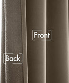 MIULEE Taupe Velvet Curtains 52x96 inches Luxury Blackout Curtains | Thermal - Image 6