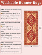 SERISSA 2x6 Washable Non Slip Boho Runner Rug - Image 2