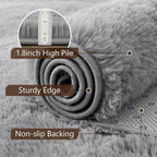 7x10 Large Grey Fluffy Soft Area Rug Non-Slip - Image 6