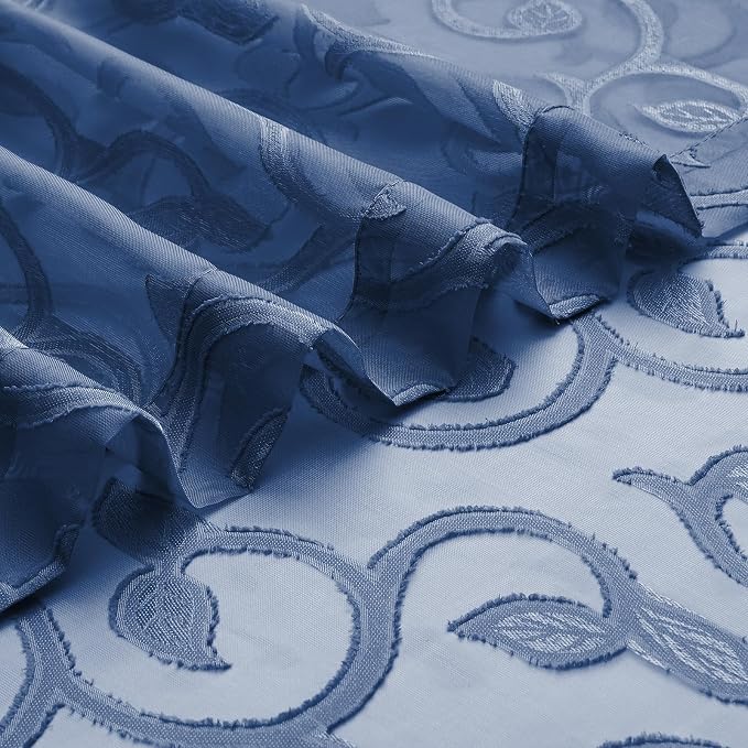 Furman Cafe Curtains 36 Inch Length 2 Panels Set, Elegant Geometric Jacquard - Image 6