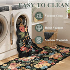 DUKINO 2x7 Runner Rug for Hallway, Floral Washable Rug for Kitchen, Stain - Image 6