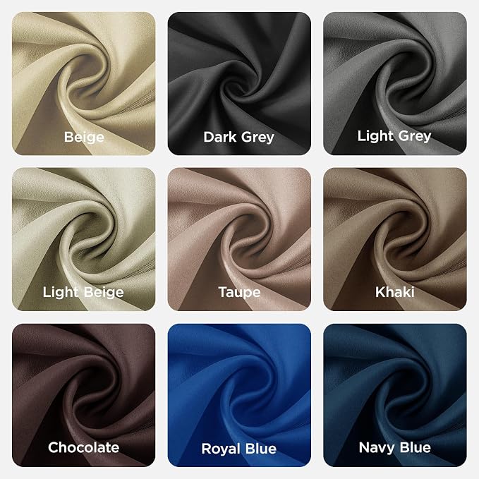 Joydeco Grey Blackout Curtains for Bedroom 72 Inch 2 Panels - Image 8