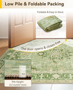 RELEANY Washable Area Rug, Water Repellent, Pet Friendly, Vintage Floral Boho - Image 5