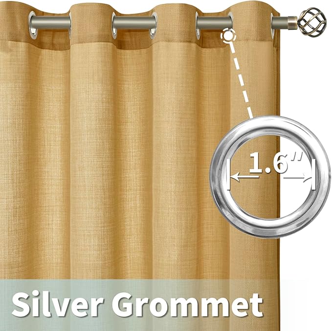 Semi Sheer Linen Curtains 90 Inch - Image 4