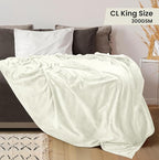 Utopia Bedding Fleece Bed Blanket California King Size Ivory | Microfiber Plush - Image 2