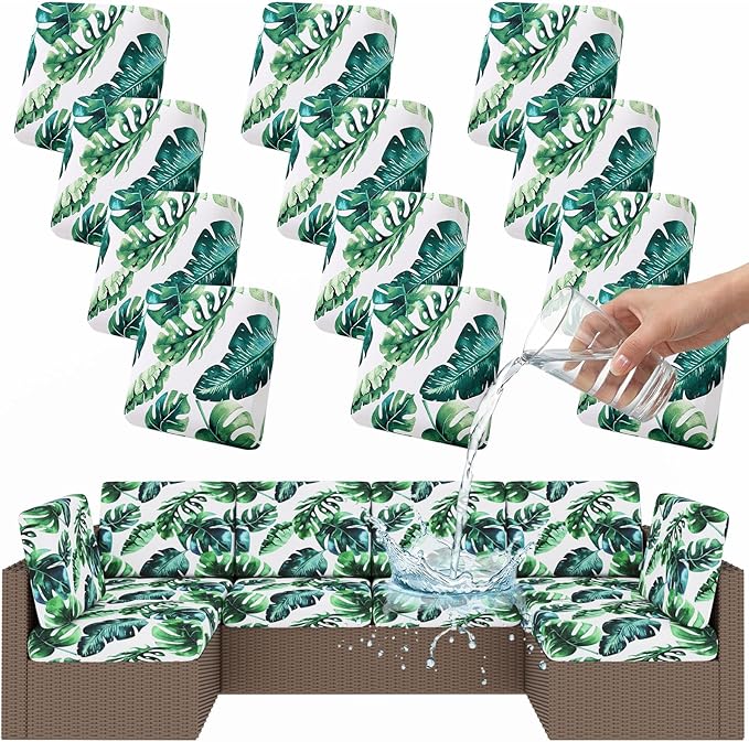 Smiry Waterproof Patio Cushion Covers, Stretch Outdoor Furniture Covers | Couch by Smiry
