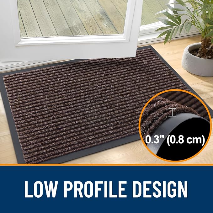 OLANLY Front Door Mat 71x47, Waterproof Heavy-Duty Indoor Outdoor Doormat | Tan - Image 4