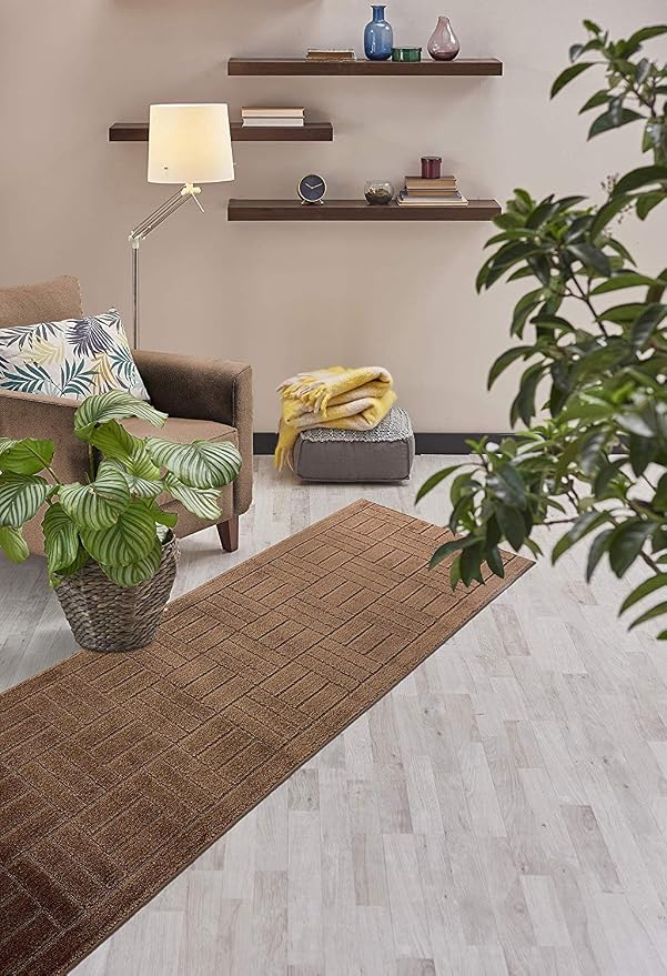 Custom Length Hallway Runner Rug, Slip Resistant, Bricks Brown, 26 Inch X 7 feet - Image 5