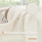 BGment Ivory Linen Curtains 98 Inches Long - Image 3