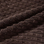 Set of 4 Beige Brown Coffee Decorative Throw Pillow Covers 22x22 Inch Corduroy - Image 5
