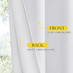 NICETOWN Back Tab 100% Blackout Linen Curtains - Image 7