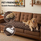 Fixwal Waterproof Flannel Dog Couch Cover, 27.6" x 47", Dark Brown | Integrated - Image 6