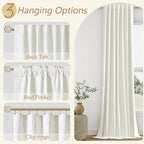 100% Blackout Linen Curtains 112 Inch Long by 52 Inch Wide 2 Panels Set - Image 6