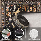 Black Hallway Runner Rug 2x4 for Bedroom Kitchen | Ultra-Thin; Boho Style; Low - Image 7