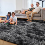 Area Rugs 9x12 Living Room, Large Dark Grey Shag Rugs - Image 7