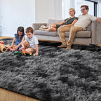 Dark Grey Large Area Rugs for Living Room Carpet, 8x10 Rug, Big Fluffy Modern - Image 8