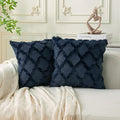 Set of 2 Soft Moroccan Throw Pillow Covers 18x18 Inch Plush Boho Decorative by Cozoomy