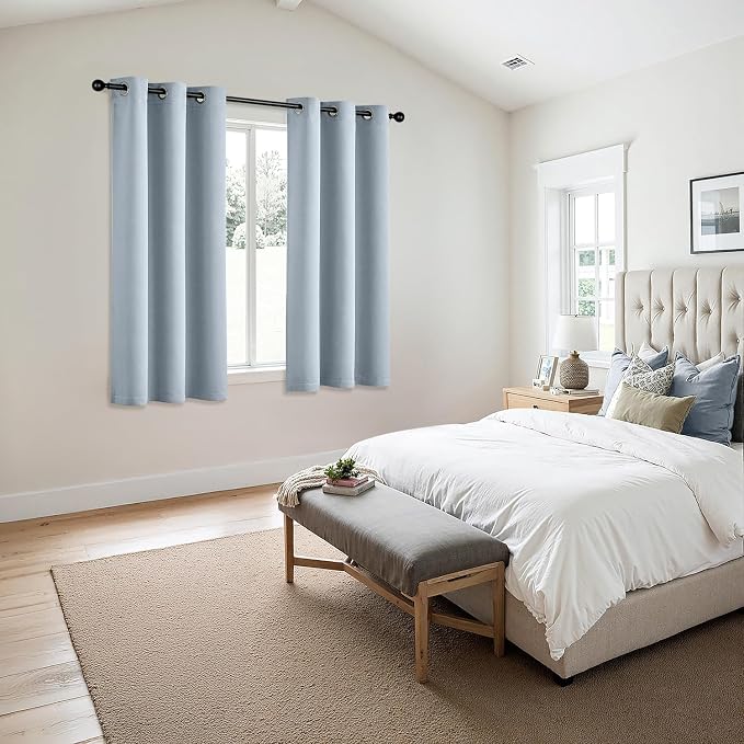 MIULEE Blackout Curtains for Bedroom 2 Panels 40 x 54 Inch Long Light Blue | - Image 6